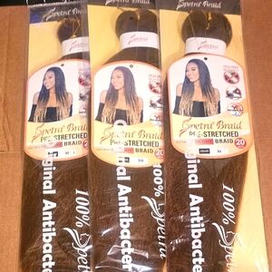 Braid Pre-Stretched Hair 20" Color#30 Includes 3 Bags Of Hair